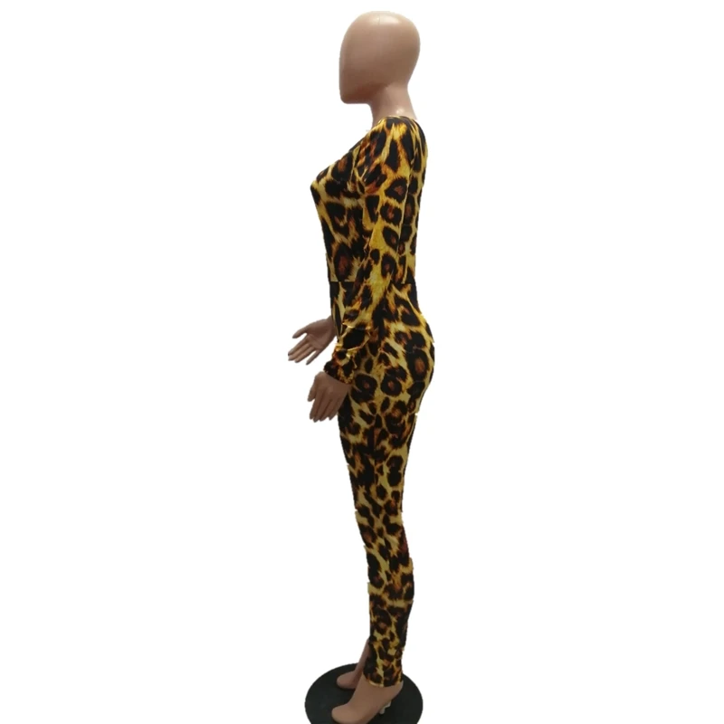 Sexy Club Panelled Leopard Romper Women One Shoulder Open Back Bandage Party Jumpsuit High Waist Asymmetric Bodycon Playsuit