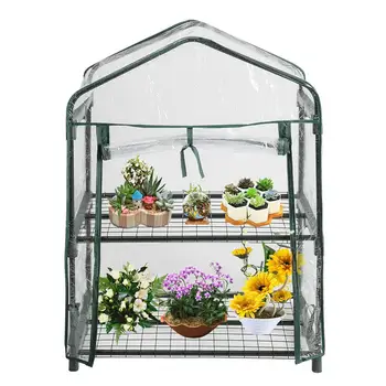 

PVC2 Tier House Greenhouse Garden Greenhouse Cover Waterproof Anti-UV Protect Garden Plants Flowers Shed Without Iron Stand