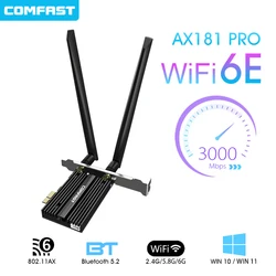Adaptateur WiFi 6E PCIE sans fil Bluetooth 3000 double bande 5.2G/5G, carte réseau PCI Express 802.11AX pour ordinateur de bureau, 2.4 Mbps 
