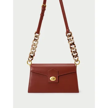 

Exquisite Chain Messenger Small Square Bag Retro Envelope Bag Leather Shoulder Bag Purses and Handbags
