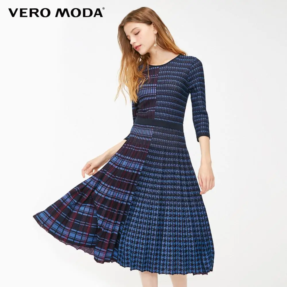

Vero Moda Women's Plaid Splice Pleated Dress | 319146523