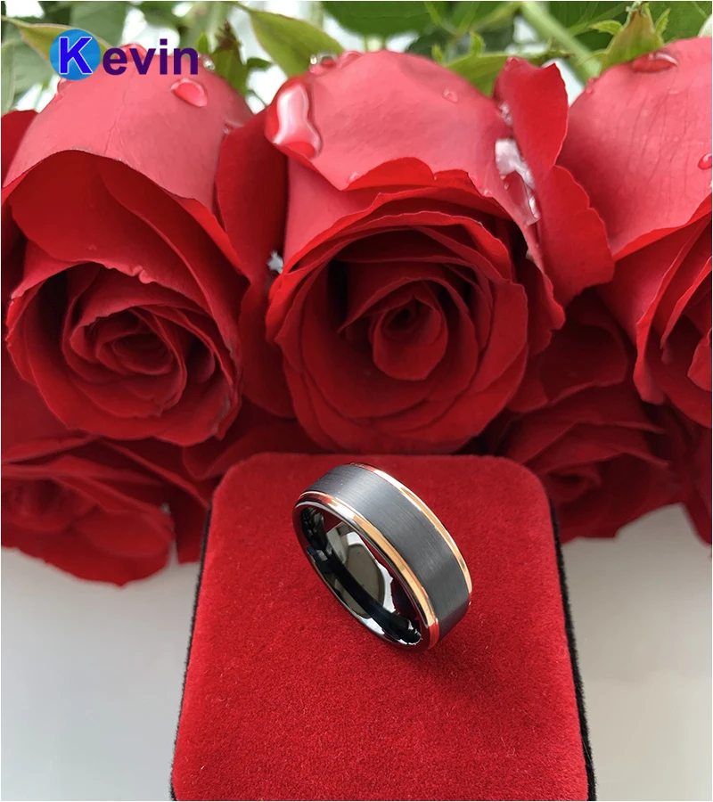 Мужское кольцо с двойным цветным покрытием обручальное из вольфрама|wedding rings|tungsten