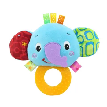 

Silicone Gutta Percha Rattle Doll Baby Infant Hand Toy Rattles Plush Animal Hanging Bell Toy Doll Soft for Molar Period Baby