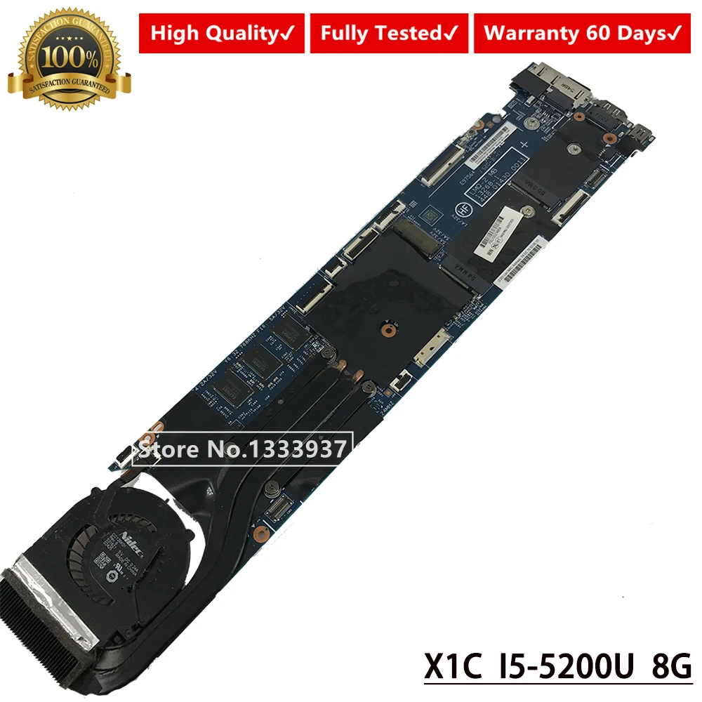 

Mainboard For Lenovo ThinkPad X1C X1 carbon laptop motherboard I5-5200U 8G 00HT353 LMQ-2 MB 13268-1 448.01430.0011