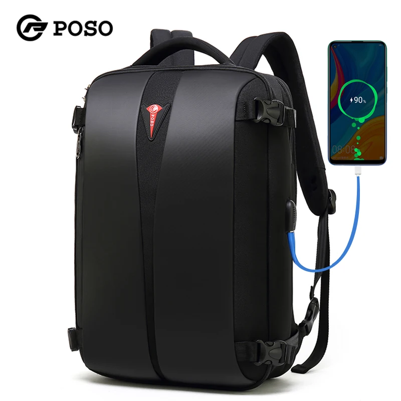 

POSO Brand Splashproof USB Charging 15.6 Inch Laptop Bag Backpacks Anti theft Business Travel Waterproof Smart Male Mochila