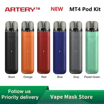 

In Stock Original Artery MT4 Pod Kit with 480mAh Battery & 2ml Pod Light Weight E-cigarette Vape Kit Vs Minifit Max 11W Output