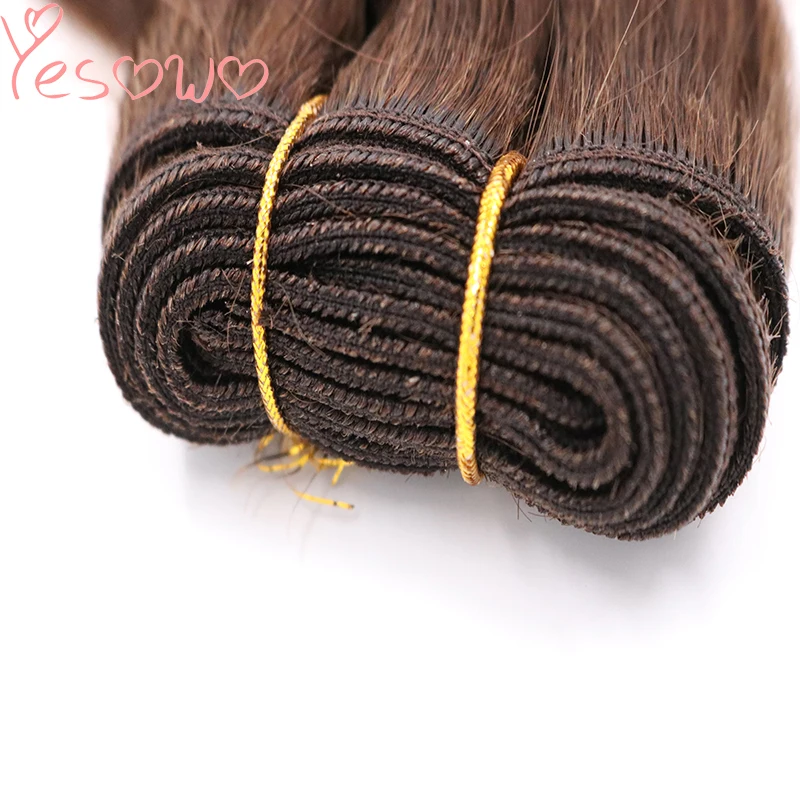 Yesowo 100 г 4# Средний коричневый необработанные бразильские девственные Remy человеческие волосы волнистые человеческие вьющиеся натуральные волосы
