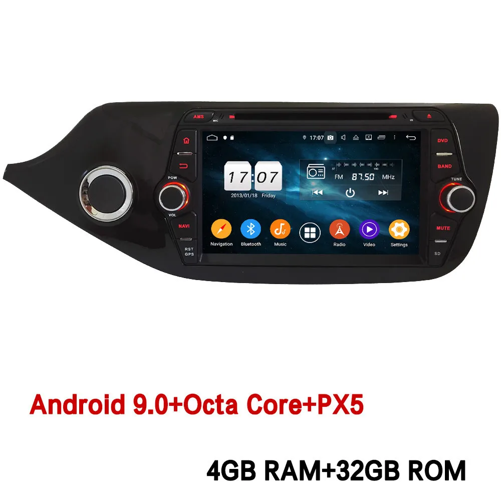 4GB RAM x 32GB ROM Klyde ips 4G Android 9,0 Восьмиядерный 4 Гб ОЗУ 64 Гб ПЗУ DSP BT автомобильный DVD мультимедийный плеер радио gps ГЛОНАСС для Kia Ceed 2012 - Цвет: 4GB RAM x 32GB ROM