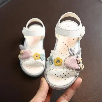 

Summer Baby Girls Sandals Toddler Infant Kids Slip On Pearl Crystal Single Princess Roman Shoes For Children Girl Party