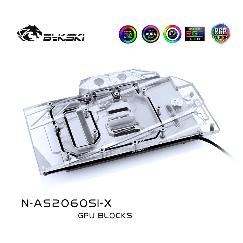 Bykski N AS2060SI X полное покрытие видеокарты водяного охлаждения блок для Asus RTX 2060 O6G