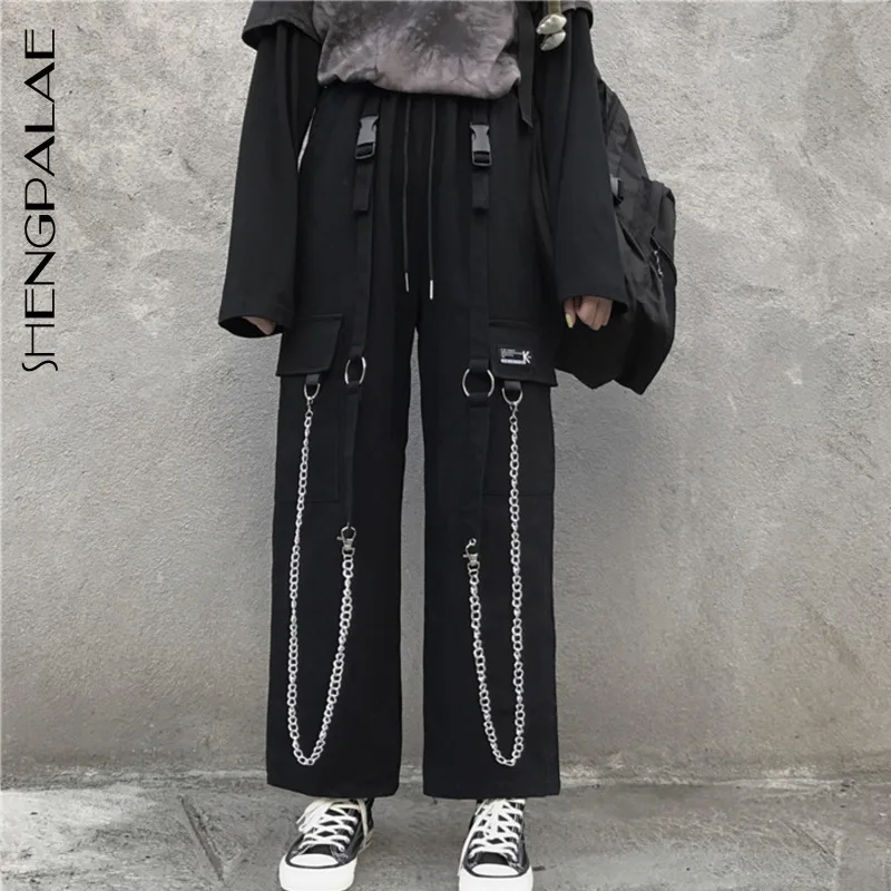 SHENGPALAE весенние винтажные Лоскутные джоггеры спортивные штаны Harajuku женские брюки эластичные свободные штаны с высокой талией ZA2511