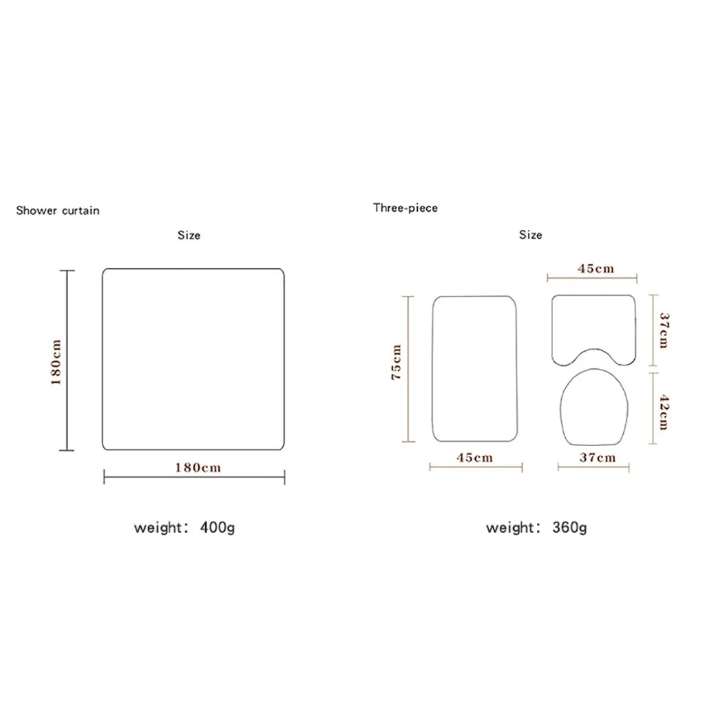 4PCS Non Slip Toilet Polyester Cover Mat Set Bathroom Shower Curtain This Year Hot Bathroom Product Toilet Cover Mat