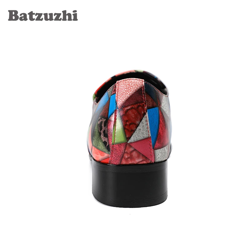 Batzuzhi/Модные Мужские модельные туфли из натуральной кожи смешанных цветов; деловая Мужская обувь мужские ботинки Оксфорд; мужские туфли на плоской подошве для свадебной вечеринки