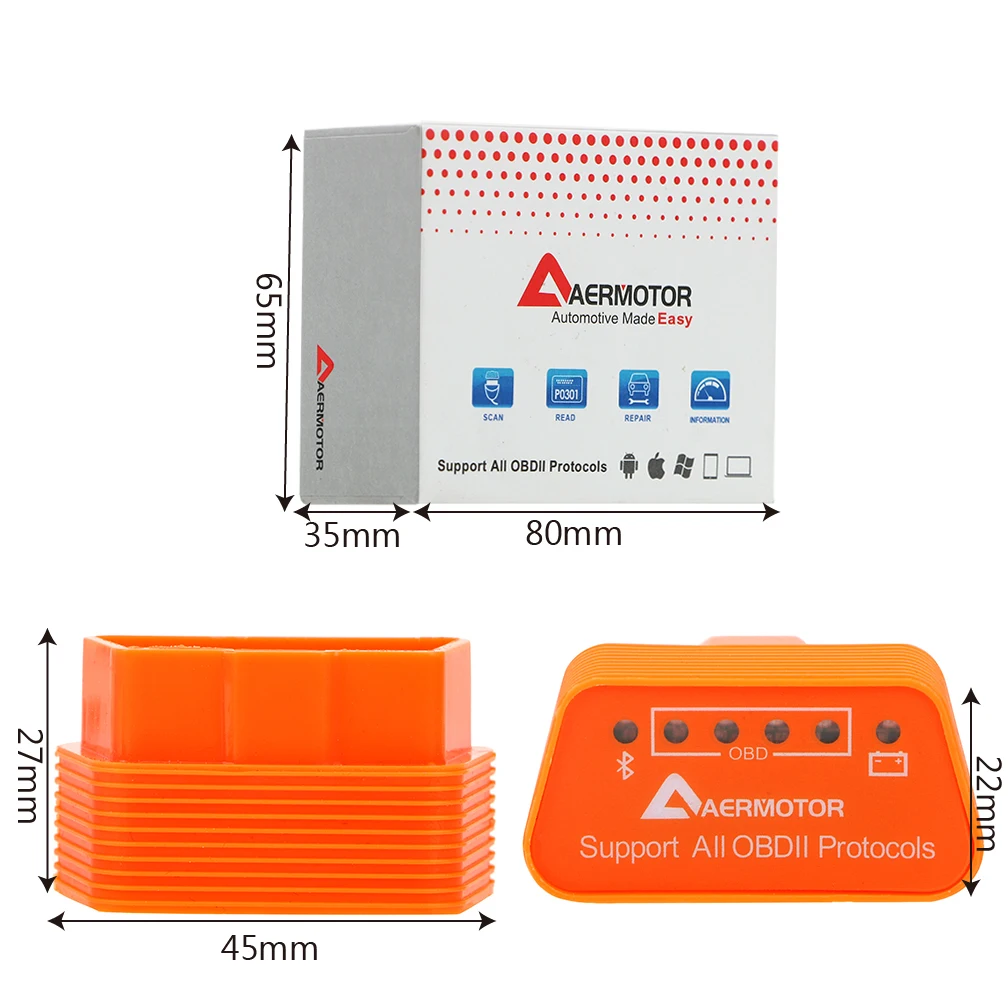 FORAUTO ELM 327 Car Care Car Diagnostic Scanners For Android PC IOS V1.5 Bluetooth OBD2 Support Almost OBD-II Protocols
