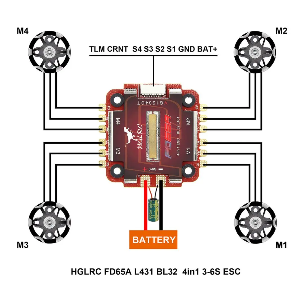 HGLRC Forward 45A 4 в 1 Мини ESC 20x20 мм BLHeli_32 2-6S для FD445 стек FPV гоночный Дрон Квадрокоптер мульти ротор DIY самолет