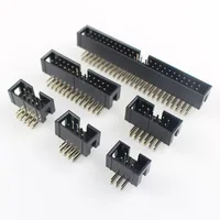 2.54mm Pitch DC3 Male Connector 6 8 10 12 14 16 18 20 24 26 30 34 40 50 Pin Right Angle Box Header IDC Socket 2