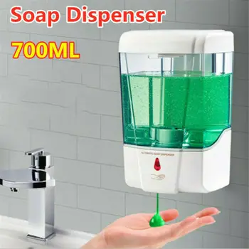 

Automatic Infrared Detection Soap Dispenser Wall-mounted with Anti-theft Key Non-Contact Hand Washing Soap Container 700ml