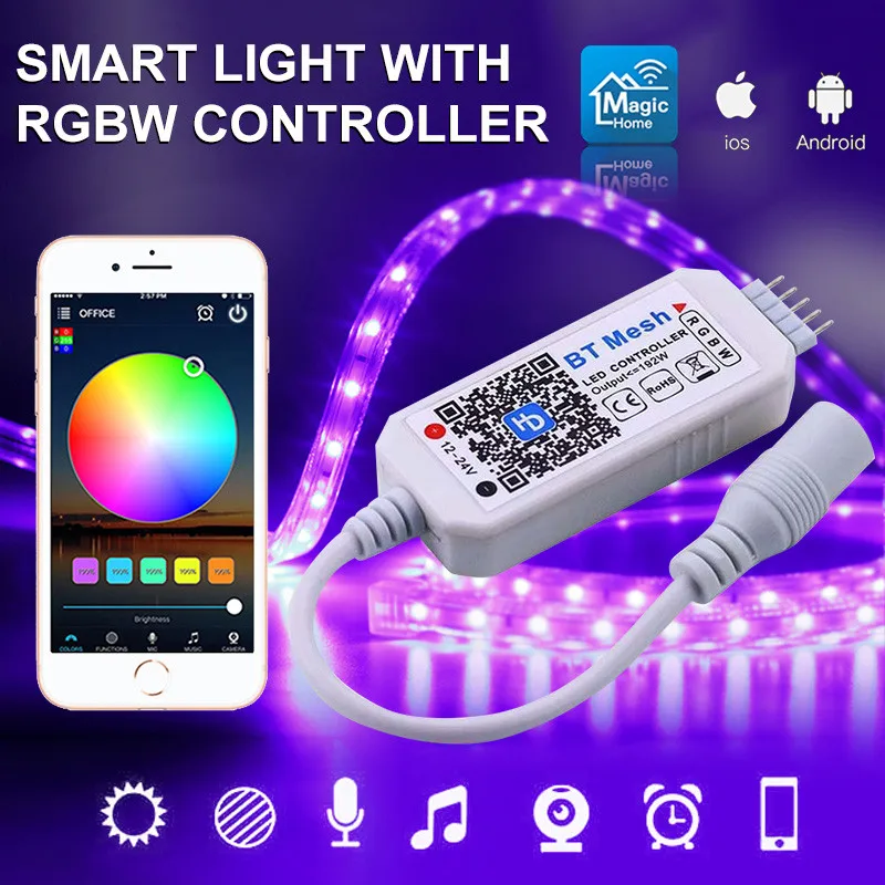 Smart Light светодиодный мини-контроллер Bluetooth сеть интеллектуальное приложение контроллер для RGBW светодиодные полосы света Умный дом для IOS Android