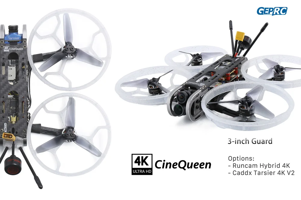GEPRC CineQueen 4K 3 дюйма Tarsier V2 CineWhoop 3~ 4S 5,8G 500mW VTX FPV RacingDrone RC модели игрушки Квадрокоптер Мультикоптер