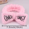 2022 New OMG Letter Coral Fleece Wash Face Bow Hairbands For Women Girls Headbands Headwear Hair Bands Turban Hair Accessories ► Photo 3/6