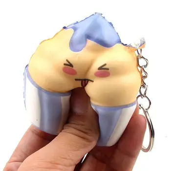 

Cartoon Squishied Ice Cream Cone Slow Rising Ani-Stress Toy Pendant Keychain Bag Decor Stress Reliever Toy Random Color