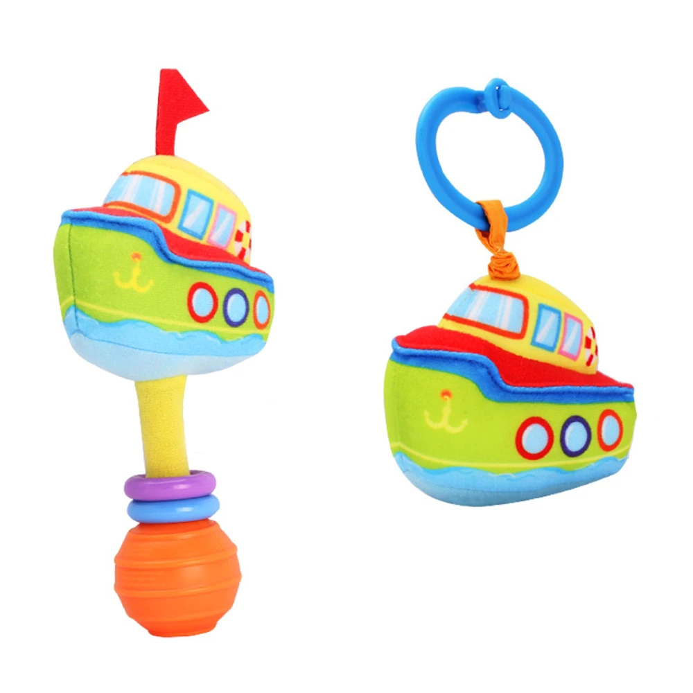 Детская тканевая игрушка-погремушка с кубиком-муфтой, многофункциональные детские развивающие игрушки, музыкальная красочная игрушка для коляски, плюшевая игрушка для игры - Цвет: Зеленый