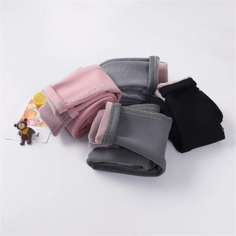 Girls Winter Pants Lacework Warm Leggings for Girls Casual All-match Autumn Children Legging Kids Trouser 3 4 5 6 7 8 9 Years