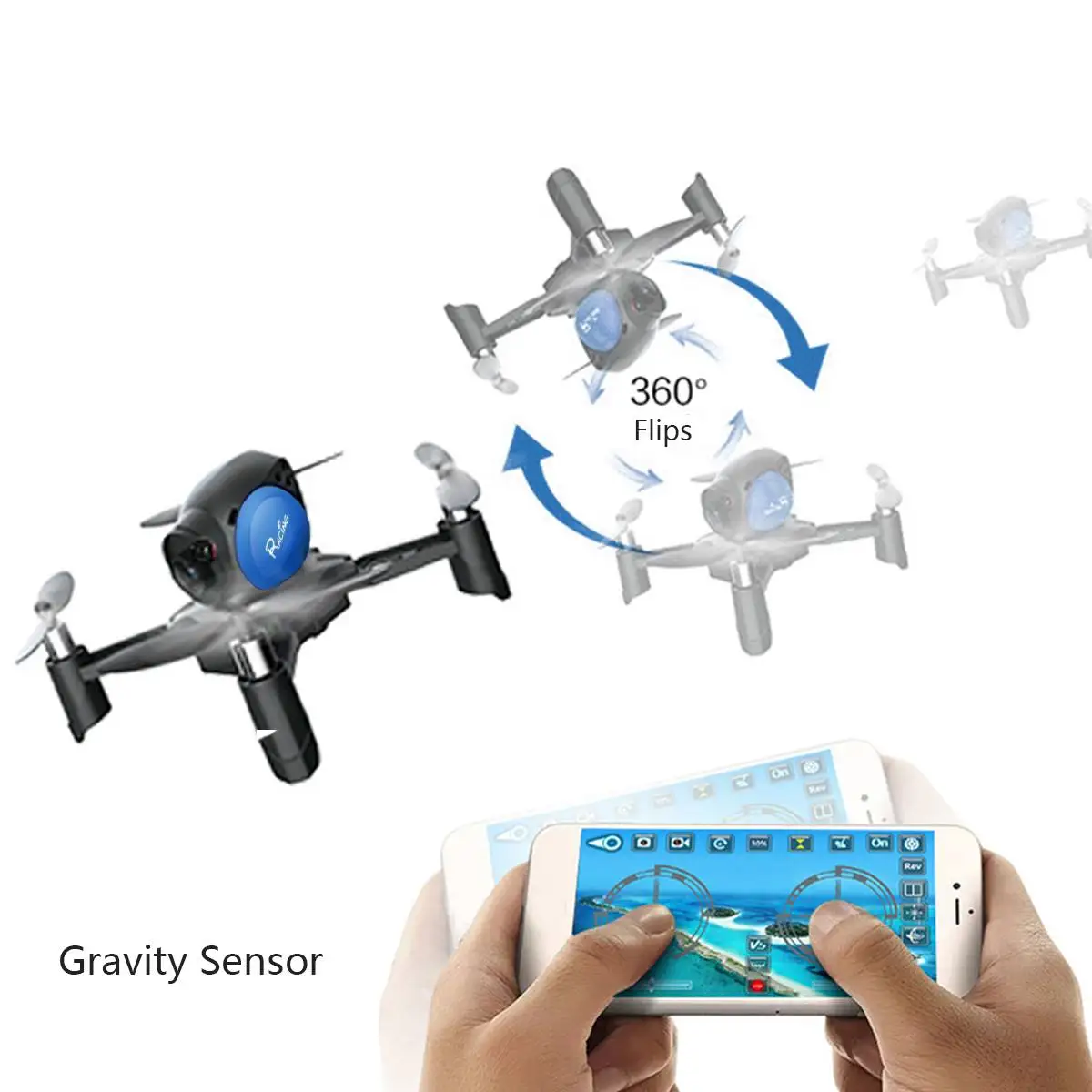 Большая распродажа DIY Дрон wifi FPV 2MP камера удержание высоты датчик гравитации RC Квадрокоптер черный с синим Стабильный режим g-сенсор RC игрушки