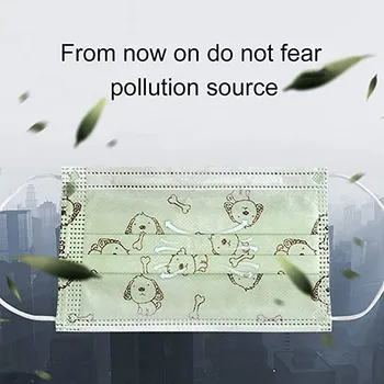 

50 Piece Disposable Masks Suitable For Animal Patterns For Children And Adults PM2.5 anti dust proof Mask Washable Earloop M