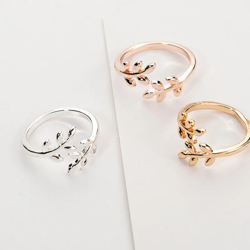 

Fashion Rings For Women Hot Sale Ladies Leaves Open Rings For Wedding Engagement Anillos Adjustable Jewelry Daily Ring