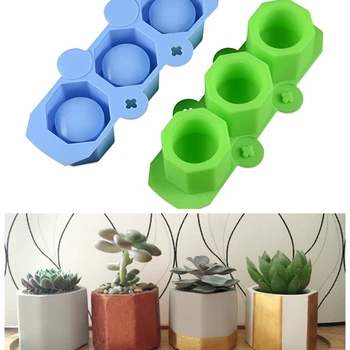 

Silicone Pot Molds Form Arts Craft Polygonal Cup Moulds DIY Succulent Flowerpot Clay Plaster Gypsum Mold Concrete Mould K556