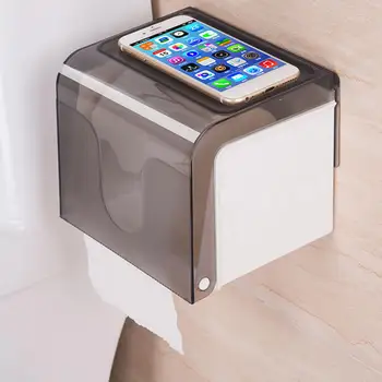 

New Wall Mounted Paper Holders Bathroom Toilet Paper Roll Towel Rack Tissue Box Free Punching Tray
