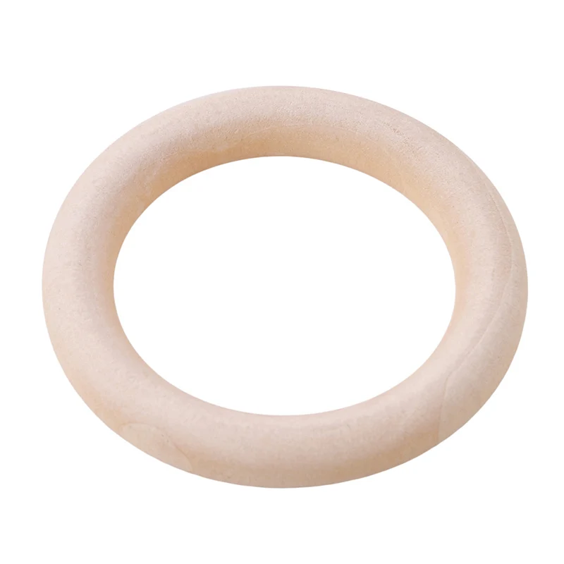 

5pcs DIY Wooden Beads Connectors Circles Rings Beads Lead-Free Natural Wood