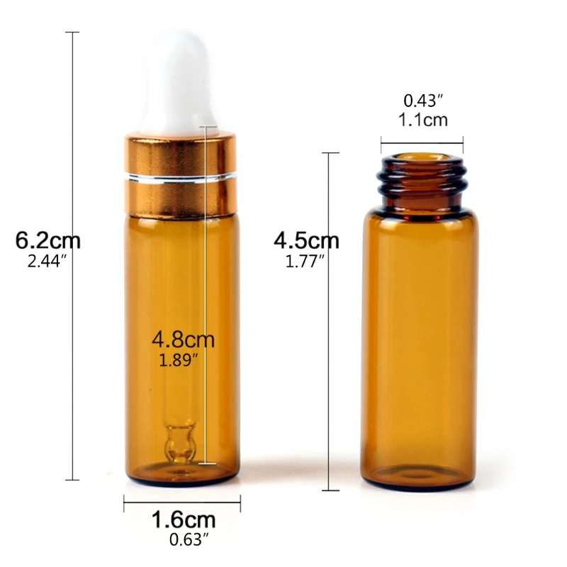 Lot De 8 Flacons Compte-Gouttes Verre 10ml Avec Pompe Dorée - Rechargeables Pour Cosmétiques