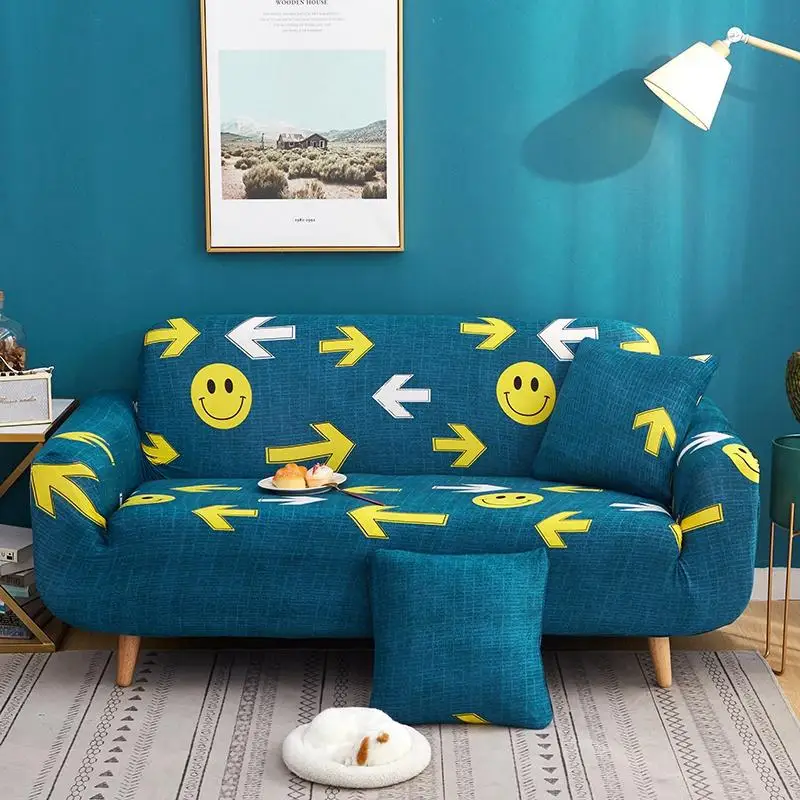Stretch Sofa Slipcover 1-Piece Polyester Spandex Fabric Couch Cover Chair Loveseat Furniture Protector Covers 1/2/3/4/ Seat Sofa - Color: Color 9