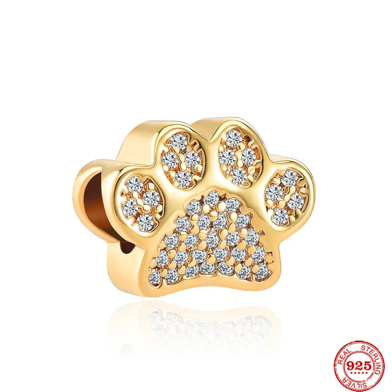 Gold&Rose Gold High Heel Paw Heart Love Charms Beads 925 Silver  Fit Original Bracelet Diy Women Jewelry 5