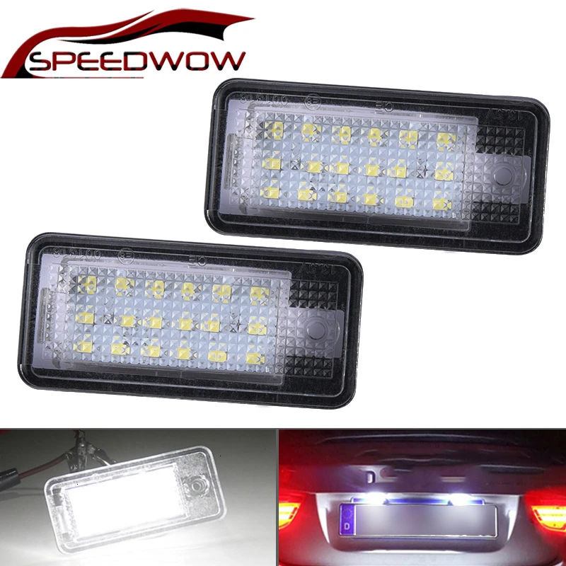SPEEDWOW 2x18 светодиодный номерной знак светильник лампа для Audi A3 S3 A4 S4 B6 A6 S6 A8 S8 Q7 Авто