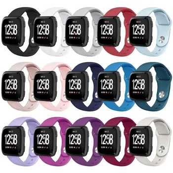 

Replacement Sport Band For Fitbit Versa/Versa Lite Edition Stainless/Soft Silicone Strap Wristband S/L Size For Versa2