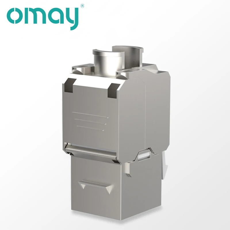 RJ45 CAT8 Cat7 CAT6A Tool-Less STP Shielded Keystone Jack Module Self-Locking CAT6 CAT5E Zinc Alloy Network Coupler Adapter