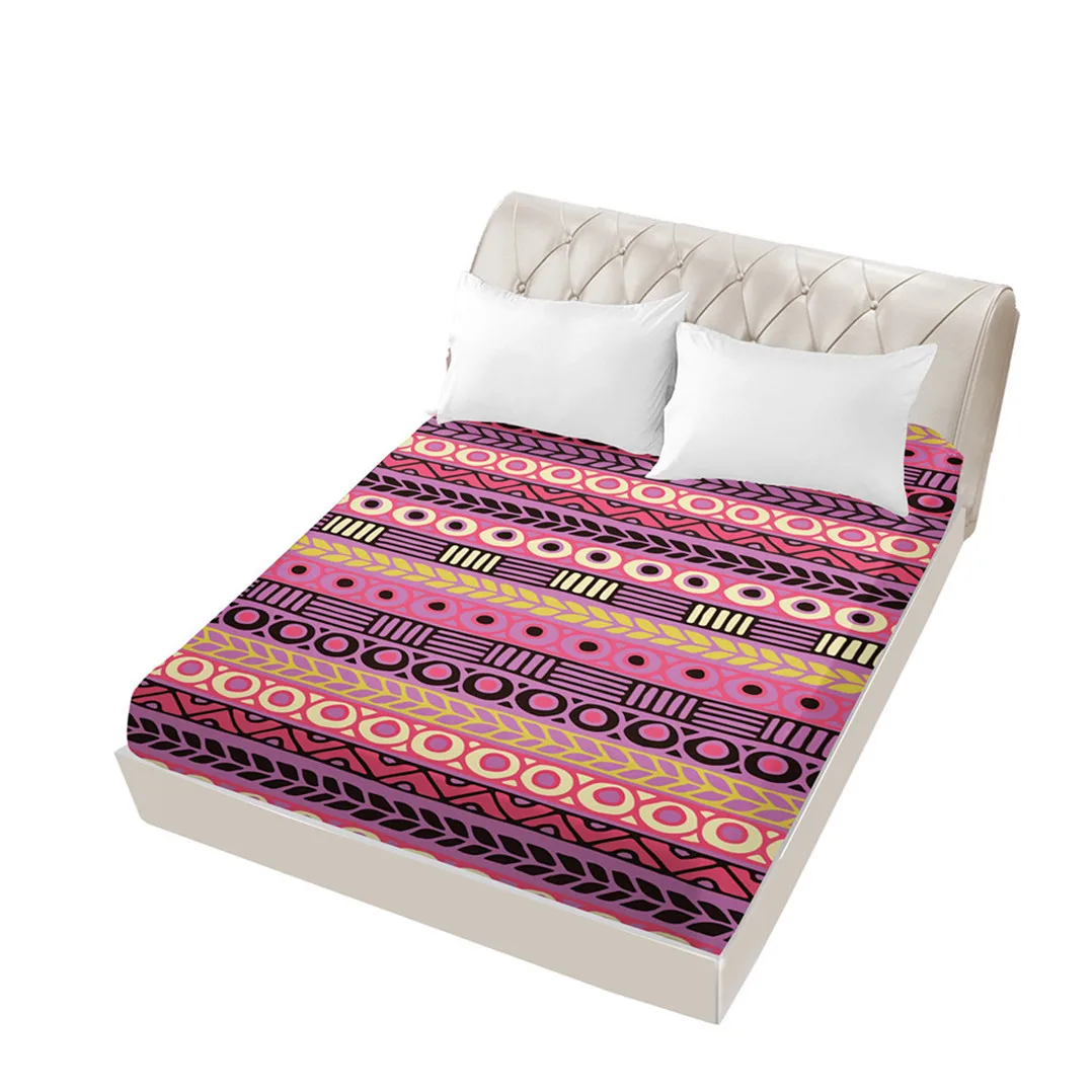 Boho простыня на резинке, Boho простыня на резинке с 12 дюймовым глубоким карманом, не мнется, мягкая и удобная простыня на кровать