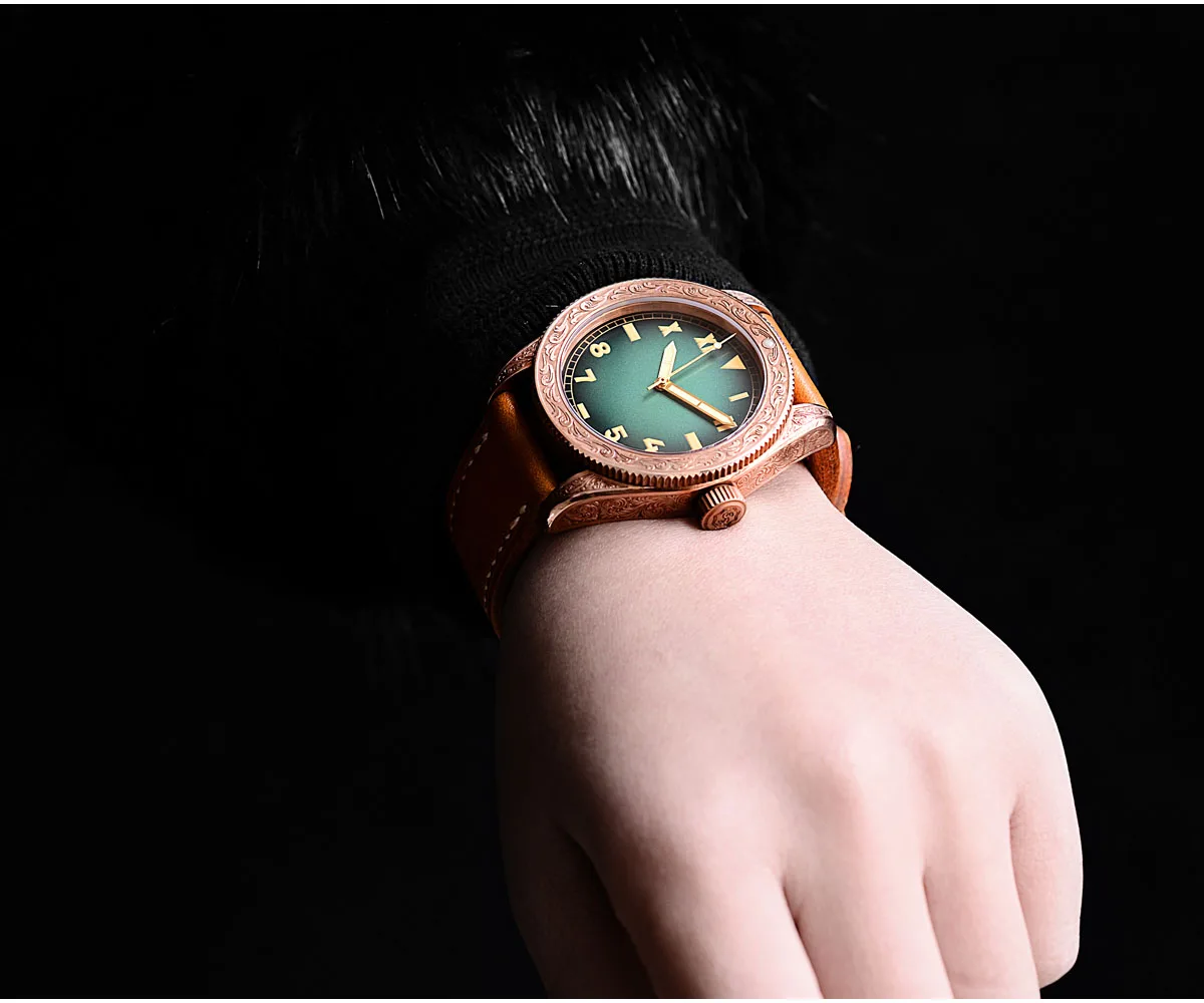 padrão tradicional relógios mecânicos unisex luminosa resistente à água safira relojes