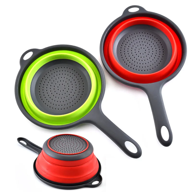 

Foldable Drain Basket Silicone Strainer Collapsible Colanders Food Strainer Drainer Bowls With Handles For Fruit Vegetable