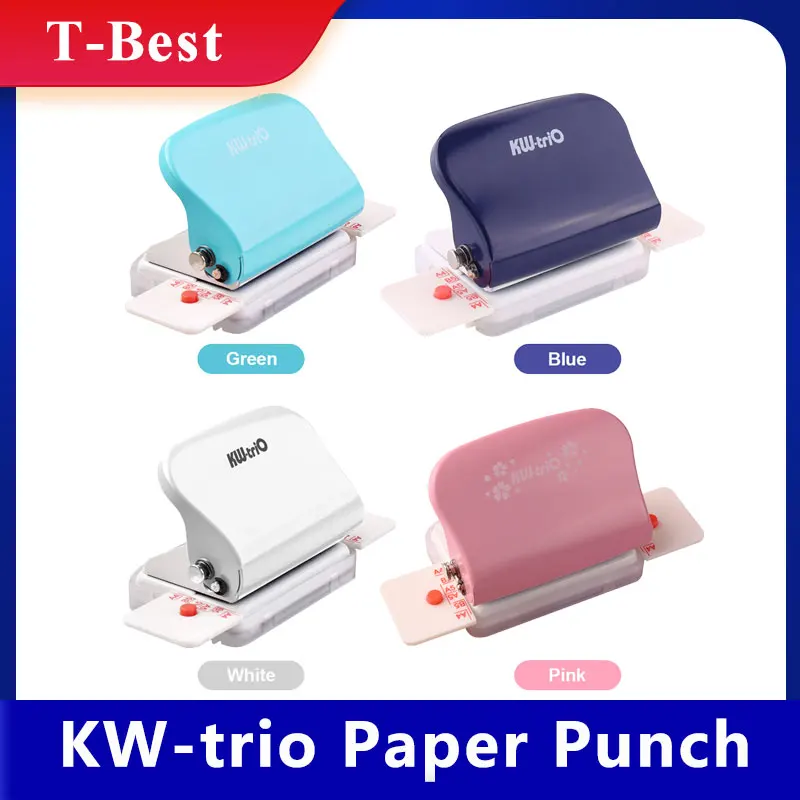 KW-trio-perforadora de papel de 6 agujeros, perforadora de Metal de mano, 5 hojas de capacidad, 6mm, para A4, A5, B5, cuaderno, diario de recortes, planificador