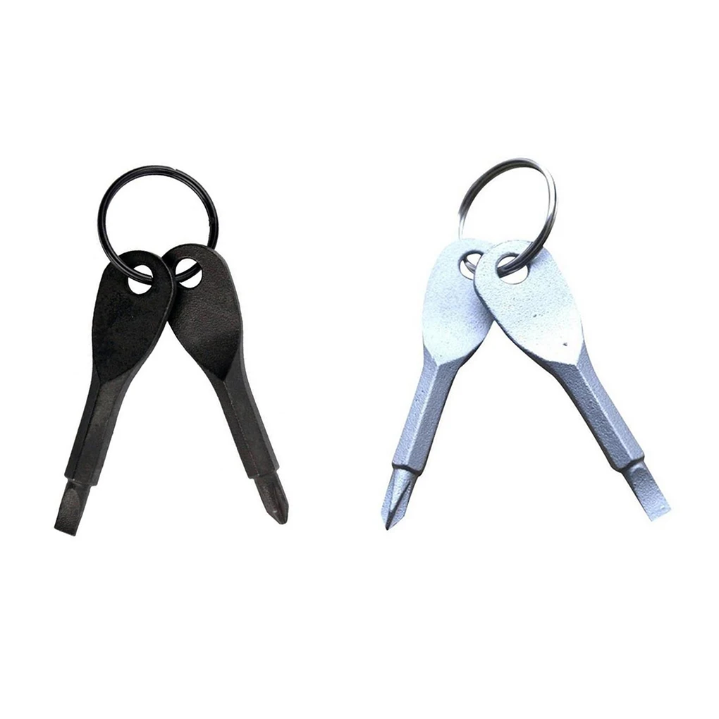 Portable Phillips Slotted Screwdriver Key Ring keyring Hike Outdoor Multi Mini Pocket Repair Tool Gadget Camping Accessories