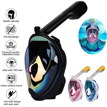 

Durable Anti Fog Full Face Mask Swimming Goggles Swimming Mask Dry Submersible Mask Diving Natatorium Scuba Snorkel
