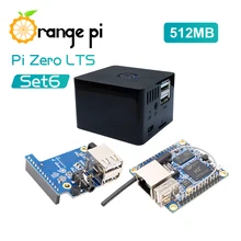 Ensemble Orange Pi zéro LTS 6: Orange Pi zéro LTS 512 mo + carte d'extension + carte de développement de boîtier noir au-delà de Raspberry Pi(China)
