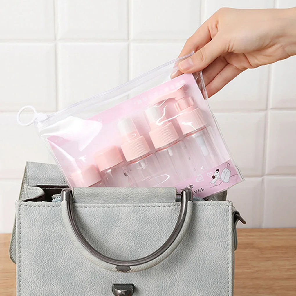 

7/9pcs Portable Spray Refillable Bottles Kit Plastic Face Cream Lotion Makeup Container Home Travel Empty Spray Refill Bottles
