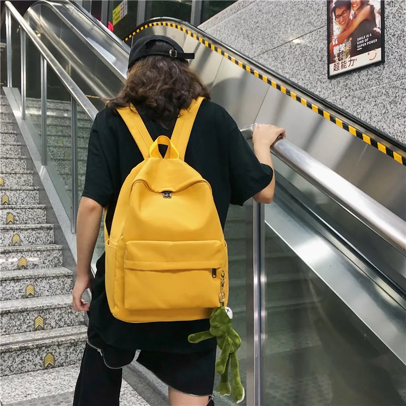 Женский большой нейлоновый школьный желтый черный рюкзак дорожный рюкзак женская сумка для книг Подростковая женская школьная сумка 4849