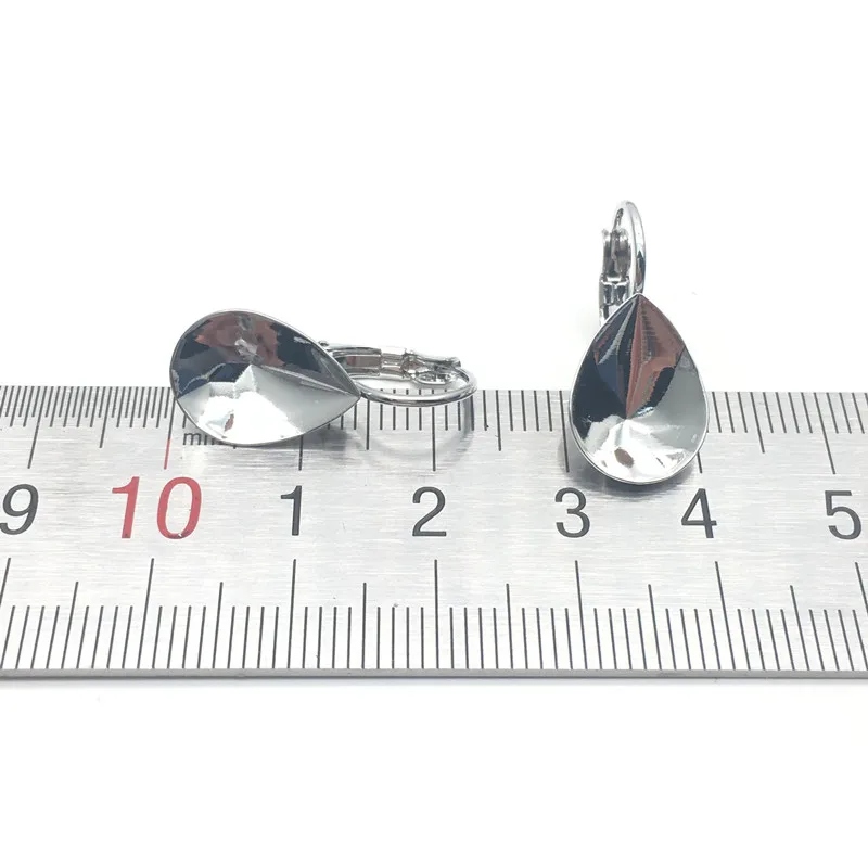 swarovski crystals 4320 10x14mm pear shape crystal earring fittings-8-2