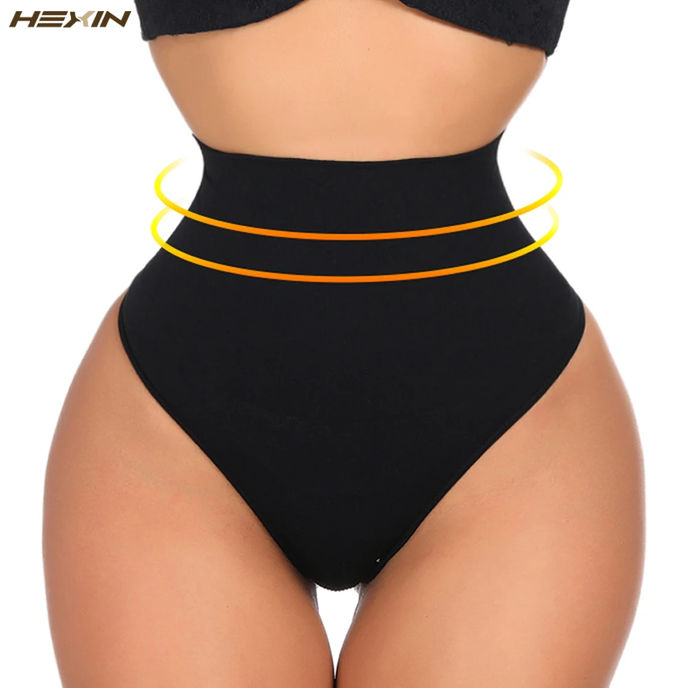 

HEXIN Women High Waist Trainer Tummy Slimming Control Waist Cincher Body Shaper Thong G-string Butt Lifter Seamless Panties